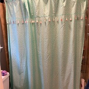 Pillowfort Mint Green Shower Curtain with Tassels